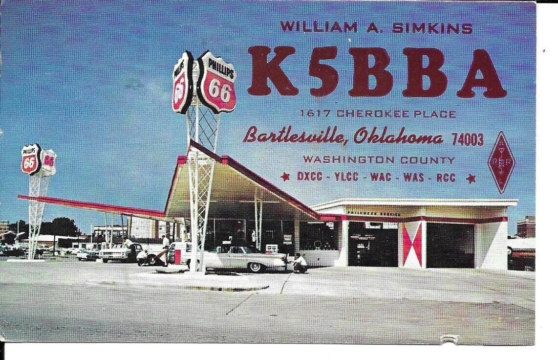 QSL  1968 Bartlesville Oklahoma Gas Station     radio card