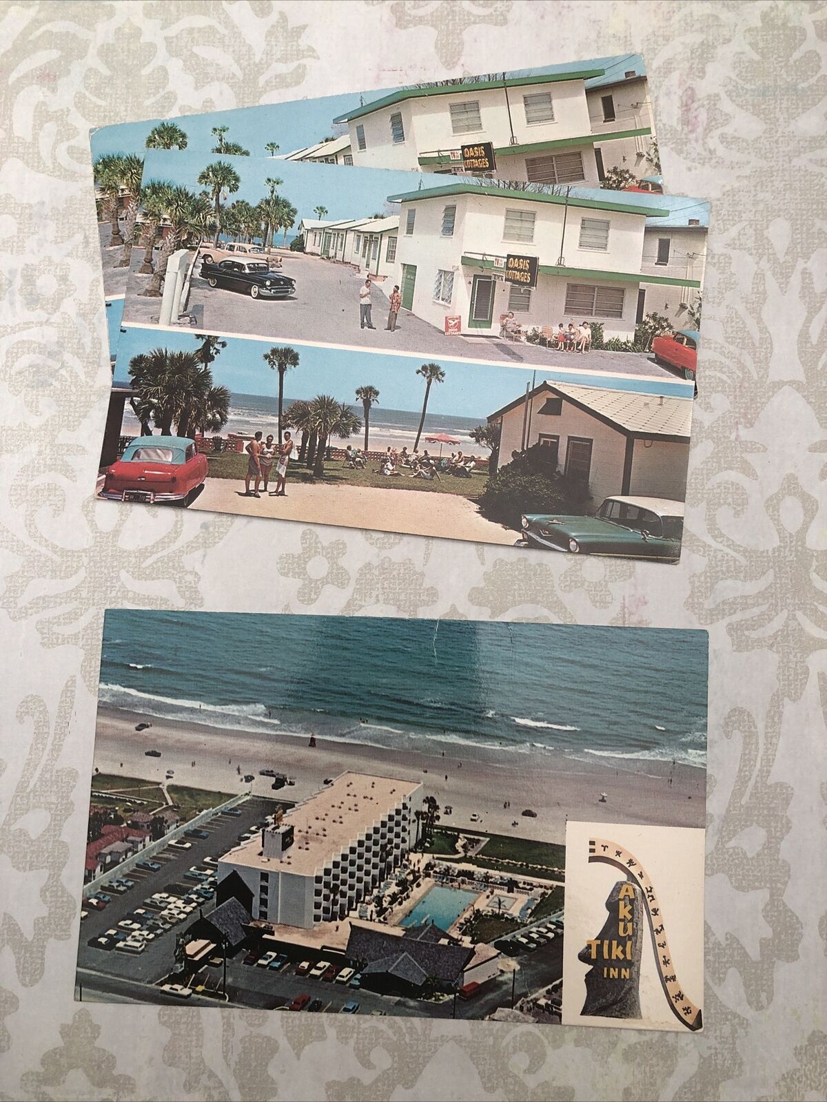 Set Of 3 Antique Postcards Daytona Beach Florida Motels
