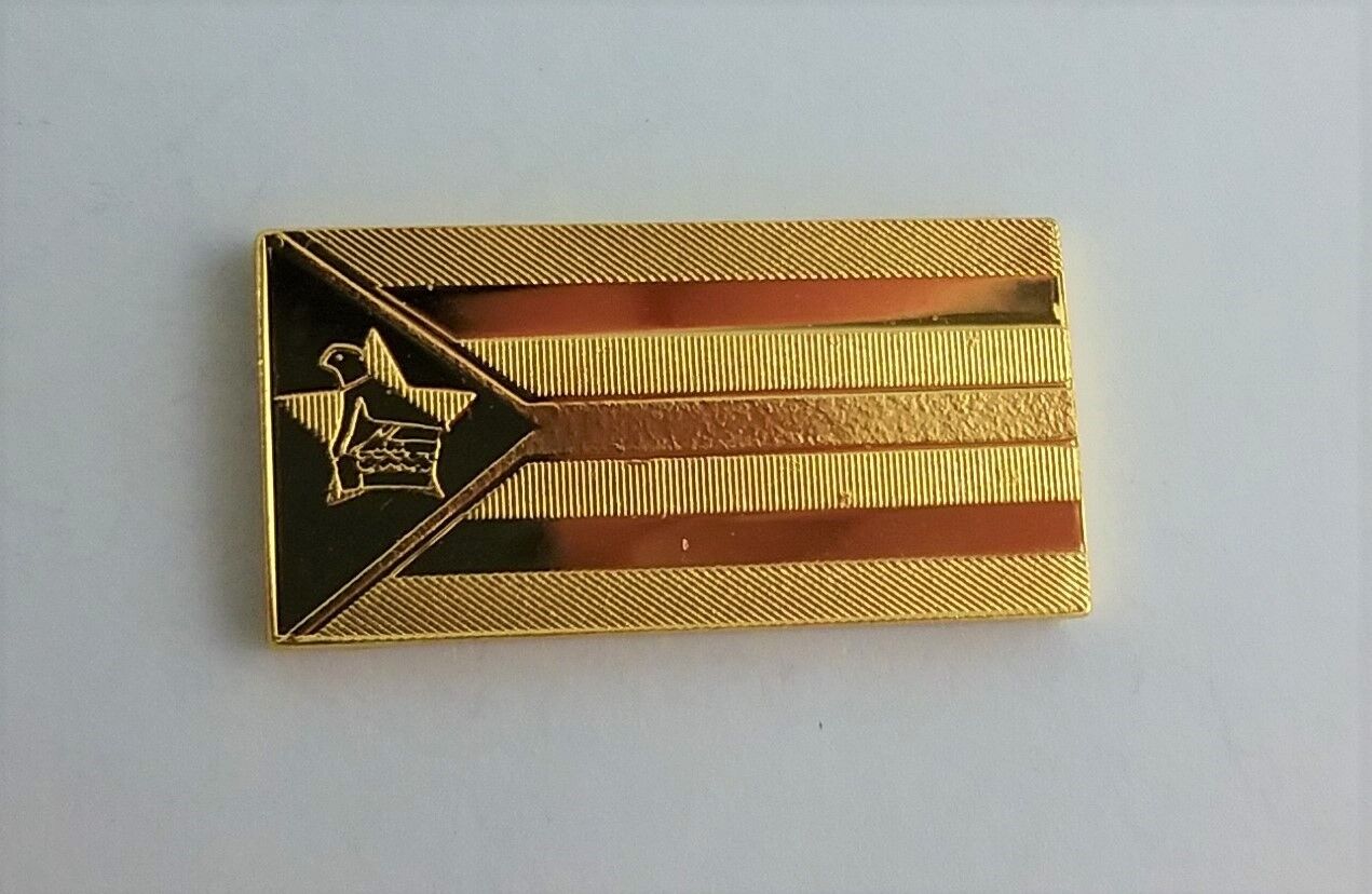 Franklin Mint Flags of All Nations Zimbabwe Gold on Sterling Miniature Bar