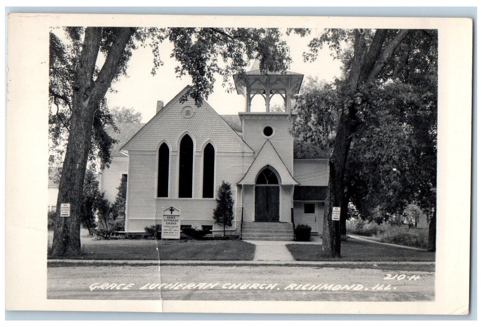 Richmond Illinois IL Postcard Grace Lutheran Church 1962 RPPC Photo Vintage
