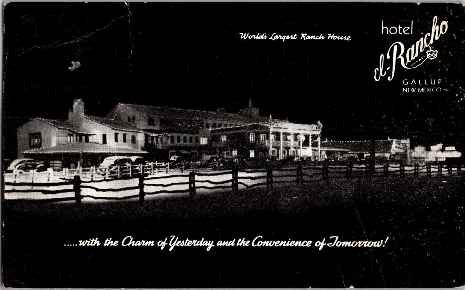 Hotel El Rancho, Gallup NM Ranch House Vintage Postcard L76