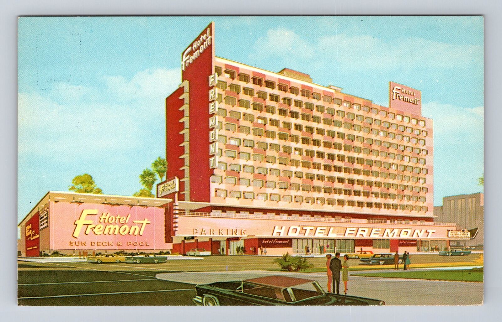 Las Vegas NV-Nevada, Fremont Hotel Advertising, Vintage Souvenir Postcard