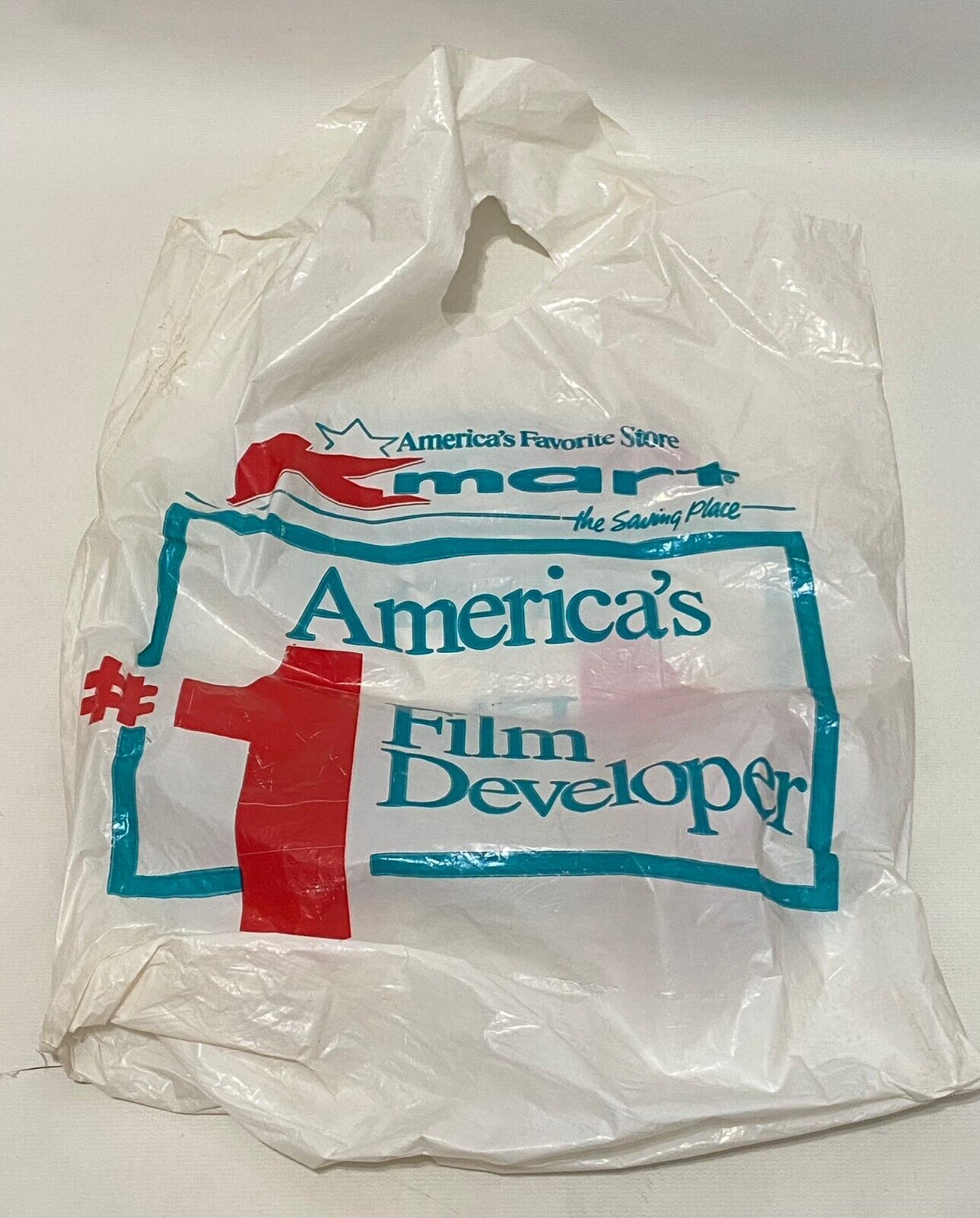Vintage K Mart Store Shopping Plastic Grocery Bag Film Developing Advertising