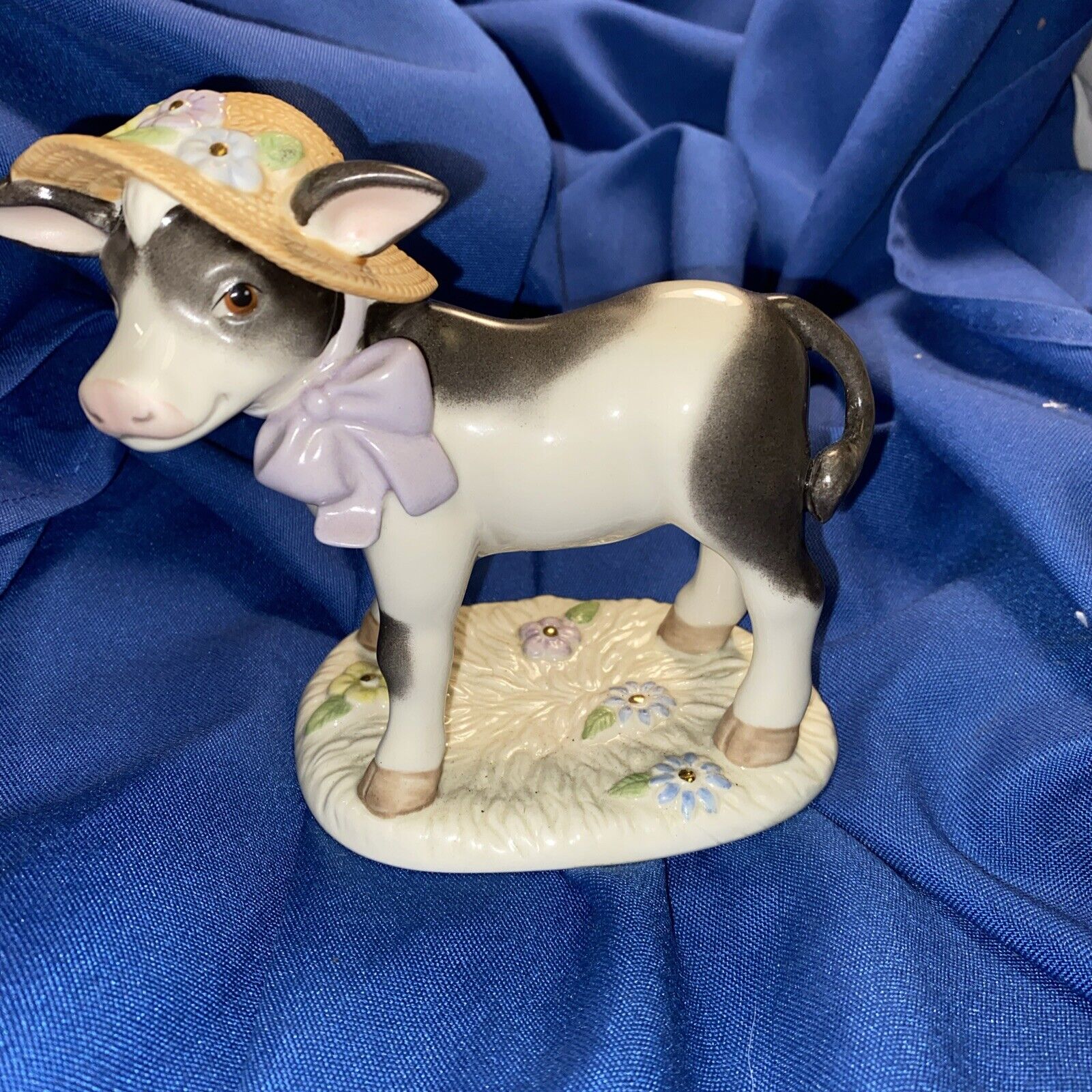 Lenox Petunia The Spring Cow Fine Porcelain Decorative Sculpture Figurine 5\