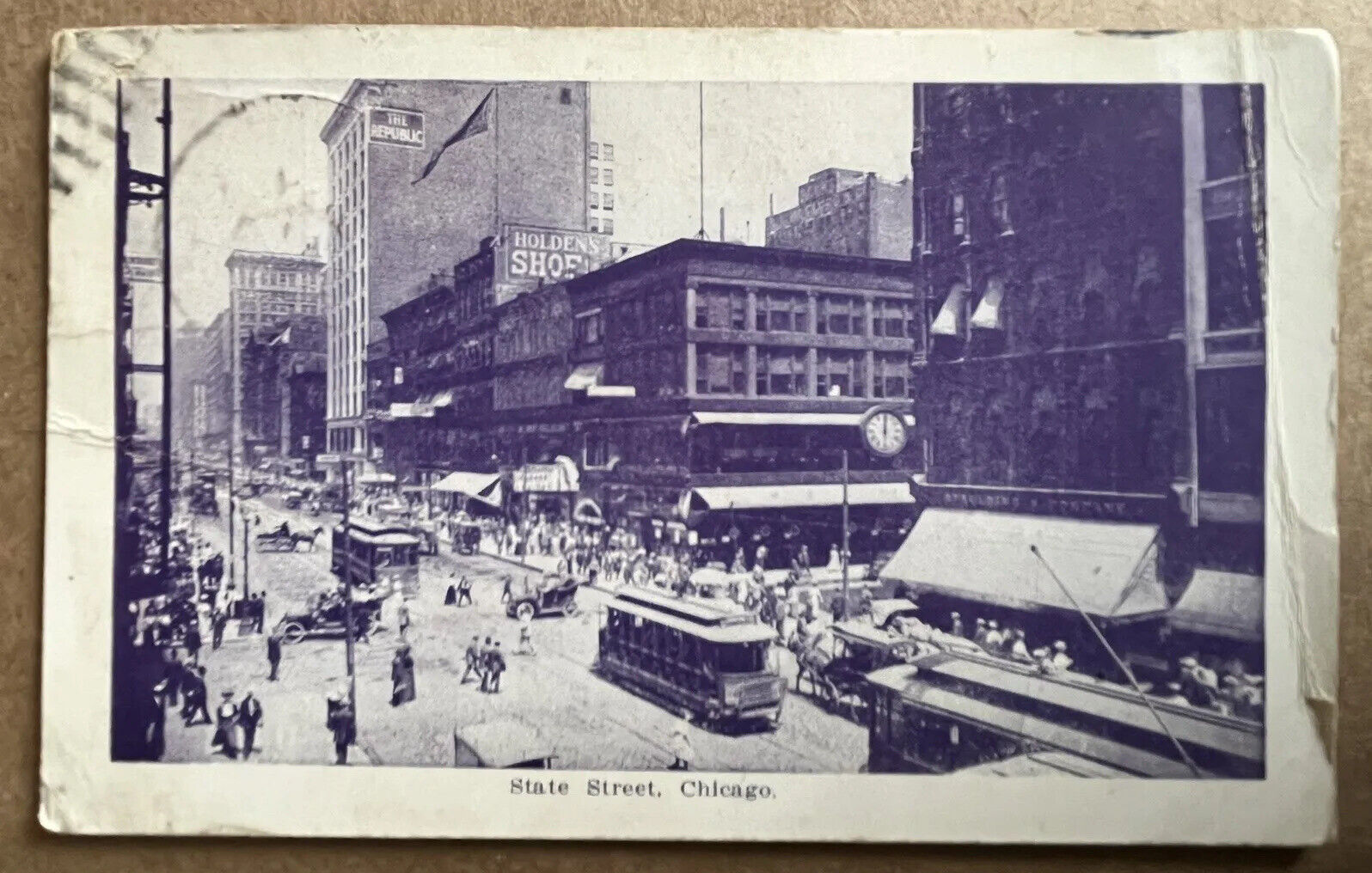 Chicago State Street Buses Illinois Antique Postcard 1909