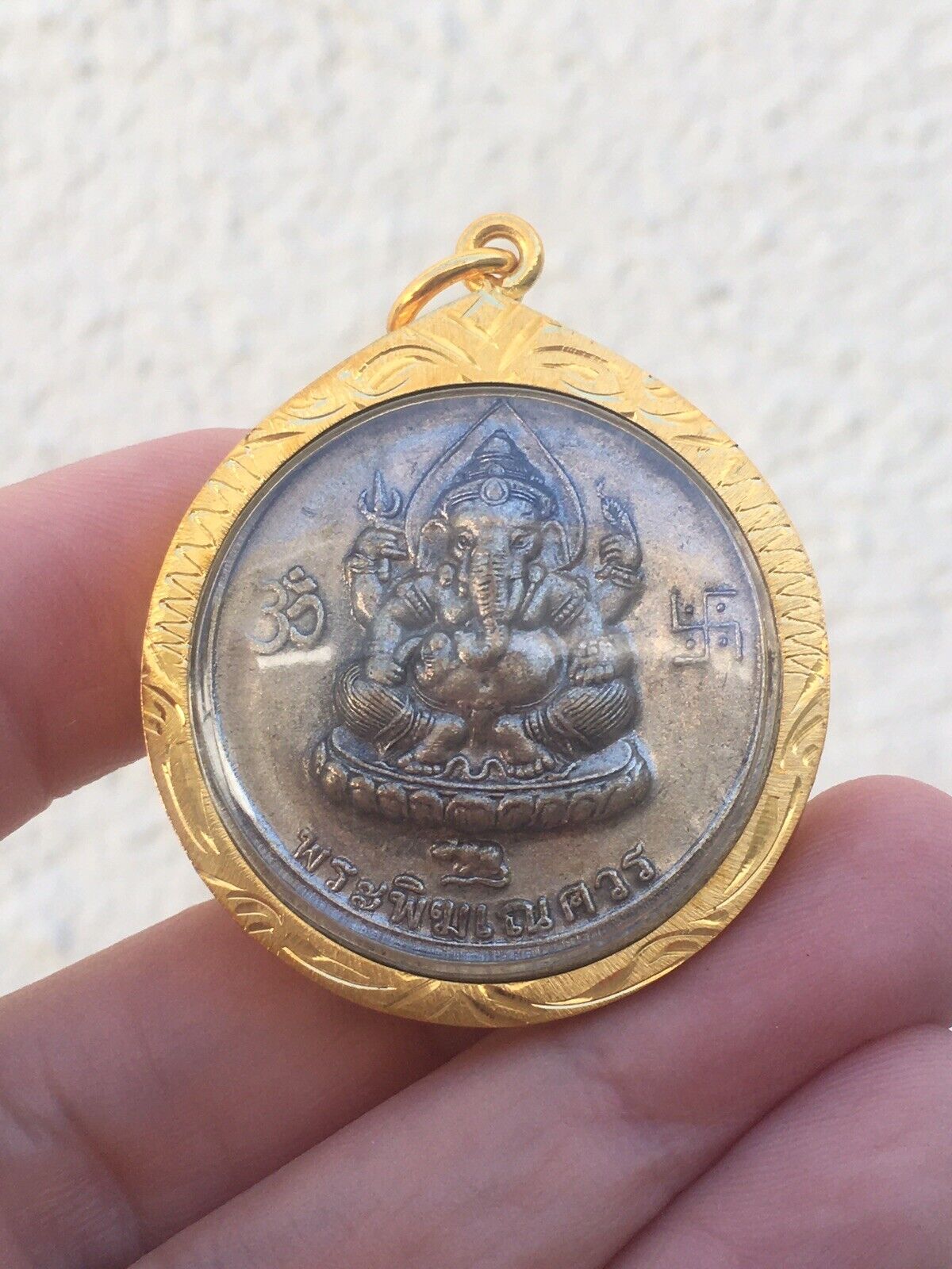Phra Pikanet Ganesh Elephant Amulet Talisman Love Luck Charm Protection Vol. O07