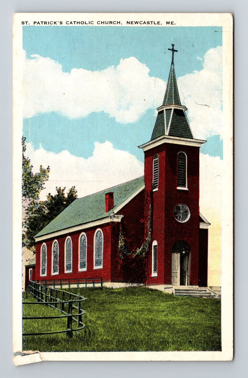 NewCastle ME-Maine, St Patrick\'s Catholic Church, Vintage Postcard