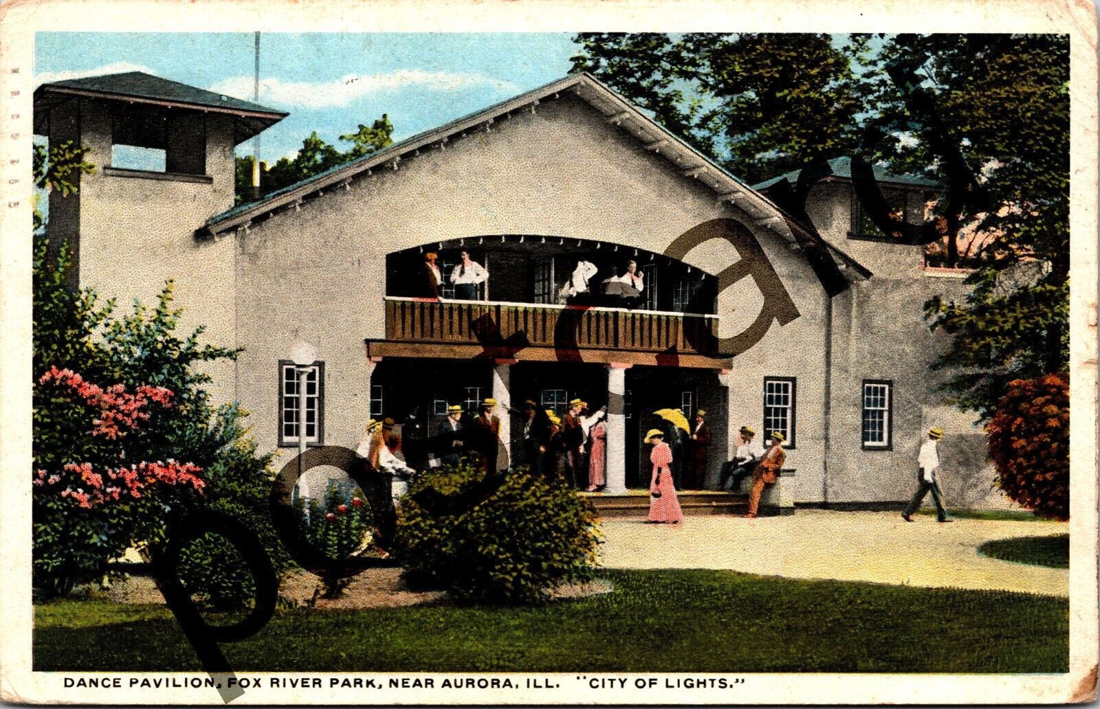 1915 AURORA IL, Dance Pavilion, Fox River Park, \