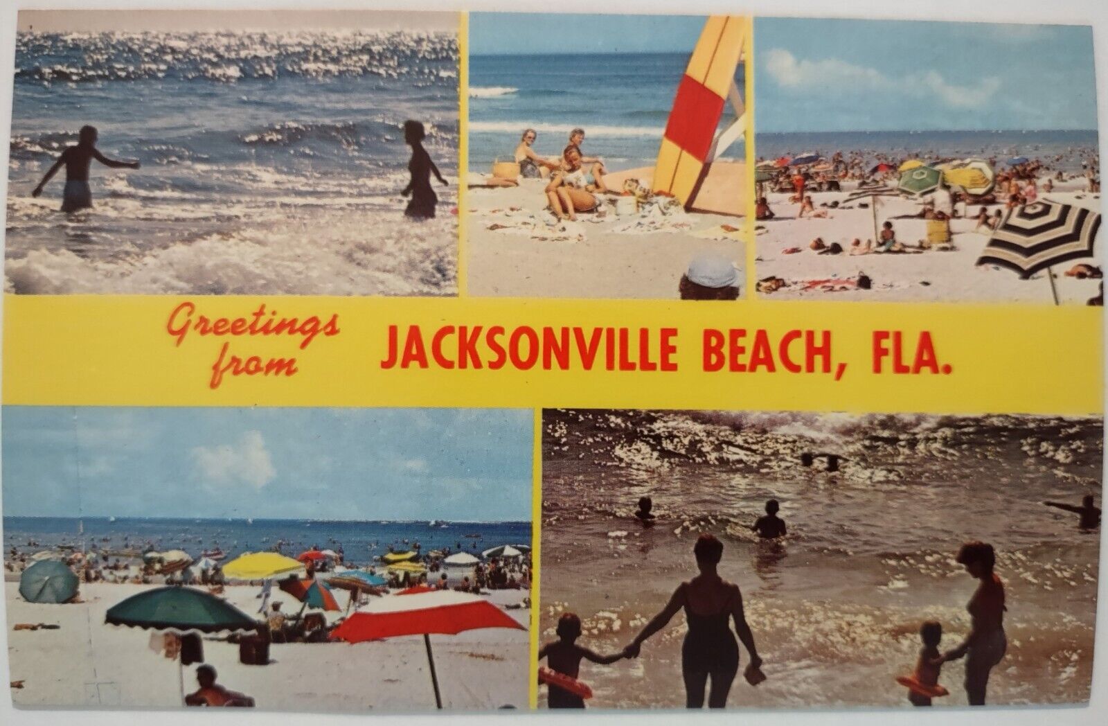 Vintage Postcard Greetings From Jacksonville Beach Florida