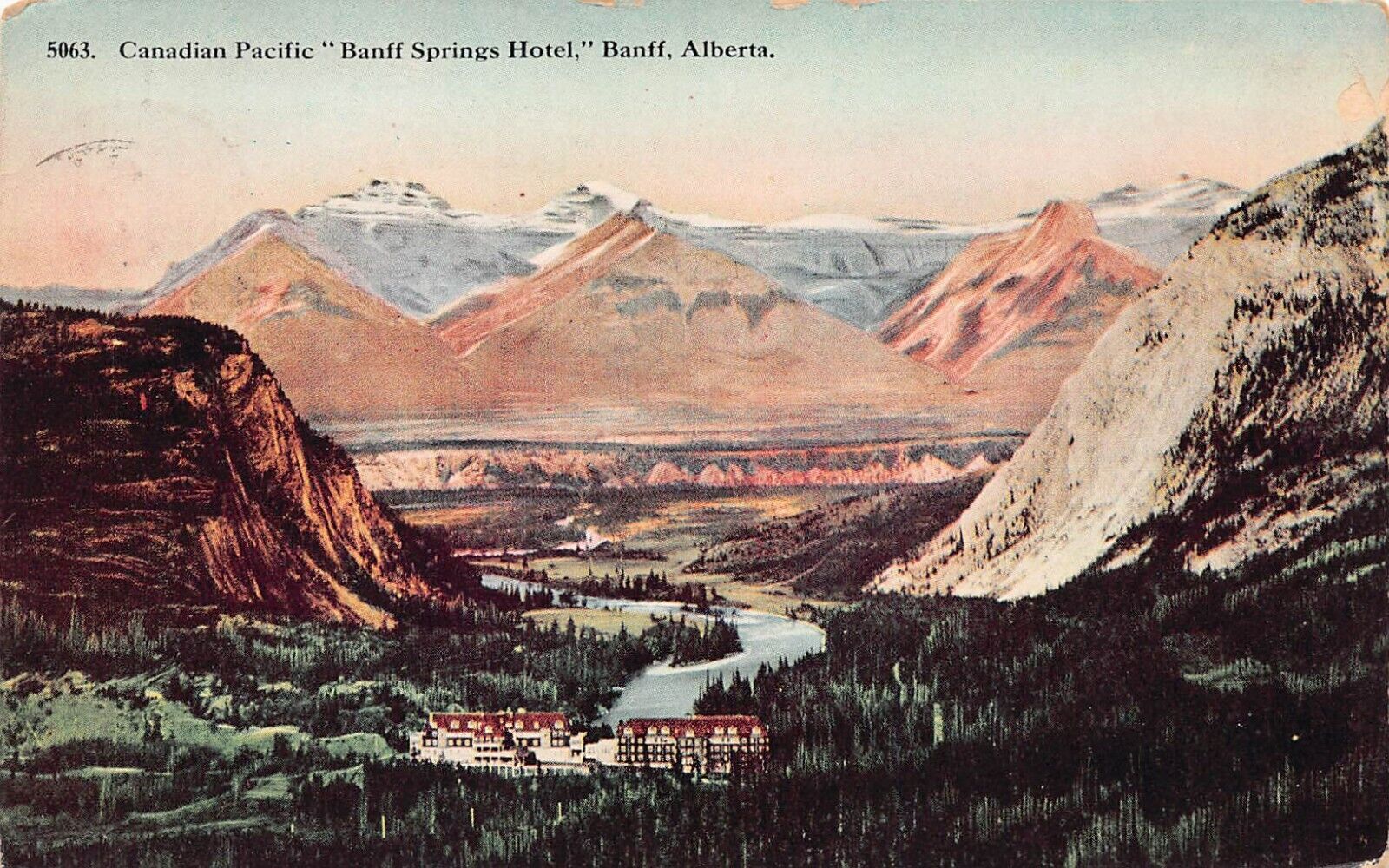 Alberta Canada Fairmont Banff Springs Luxury Hotel Golf Course Vtg Postcard B23