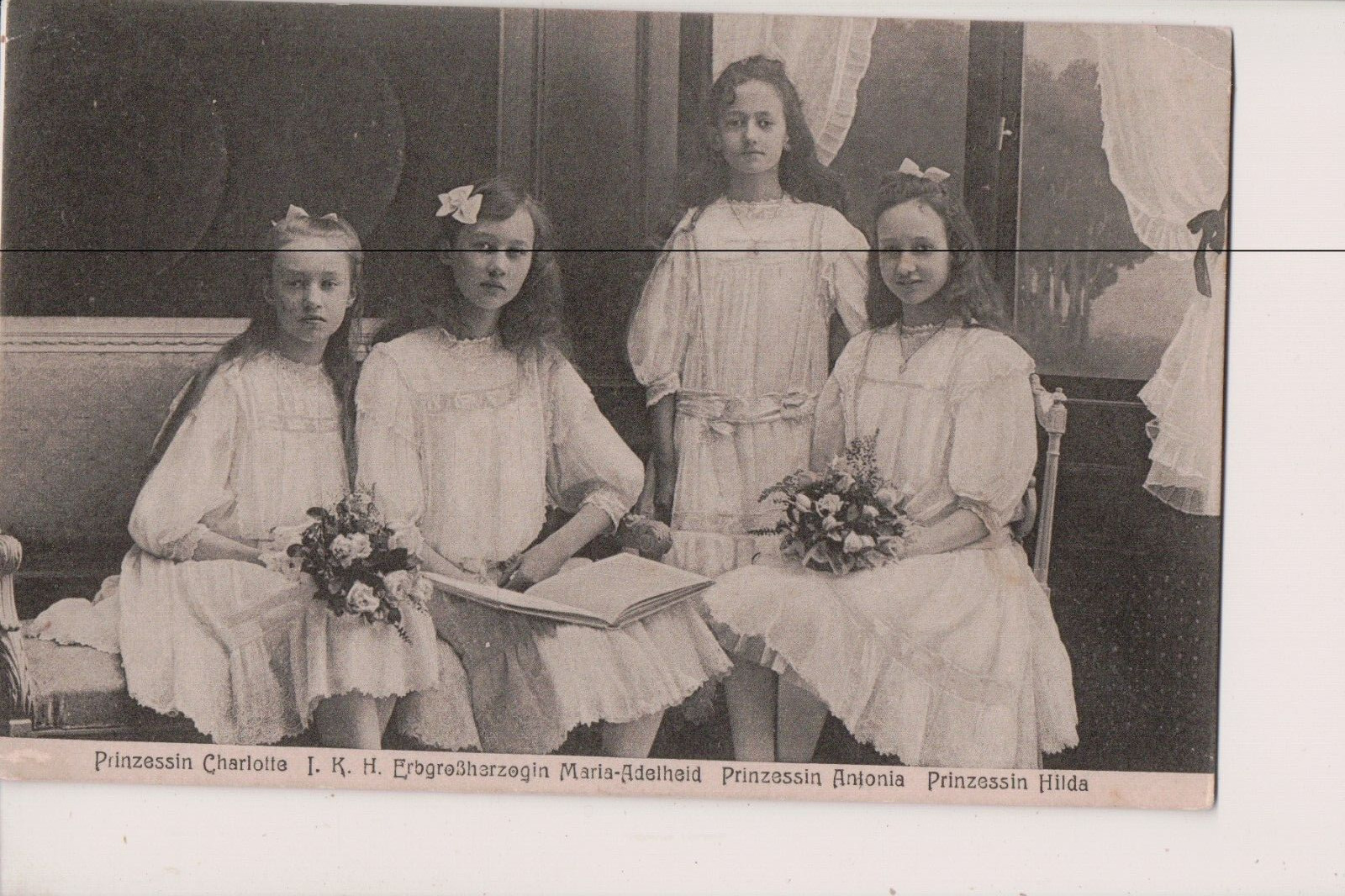 Vintage Postcard  Four Princess  of Luxembourg