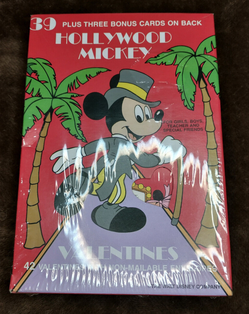 Vintage Walt Disney Mickey Mouse Hollywood Mickey 42 Valentine\'s Cards Sealed