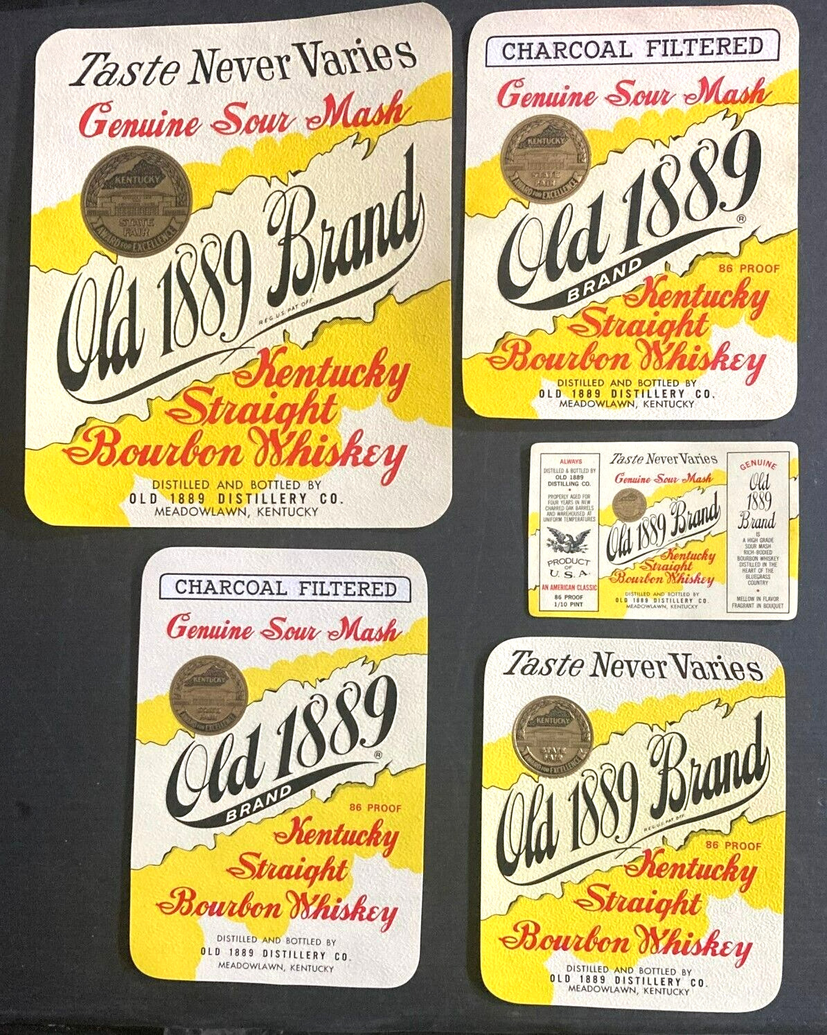 Vintage 1940s/60s Lot Of 25 Kentucky/Whiskey/Vodka/Gin & 5 Old 1889 Labels - INL