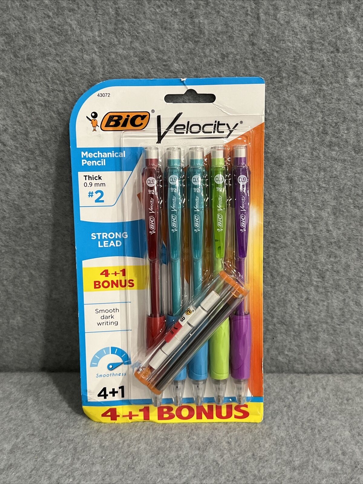 BIC Velocity Original 4 Count (Pack of 1), Yellow, Orange, Pink, Blue 
