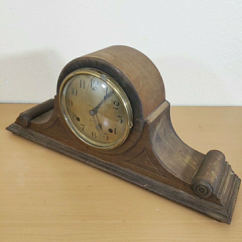 Vintage Sessions Wooden  Mantle Clock (Parts & Repair) Antique Wood Very Old