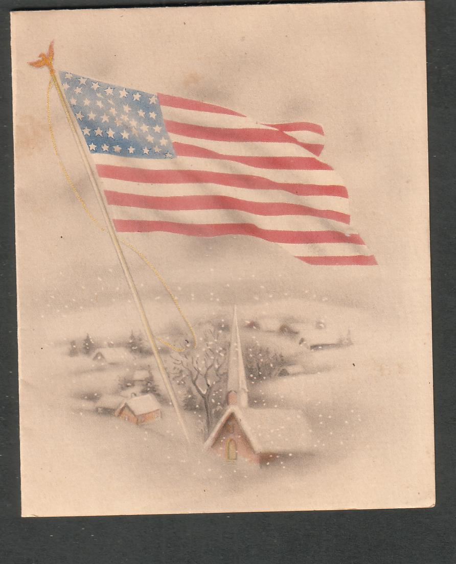 c 1940\'s patriotic Christmas card signed by General F W Baldwin