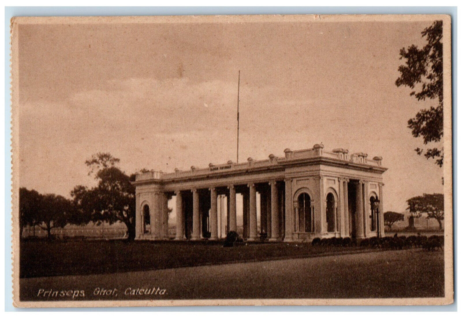c1940\'s Prinseps Ghat Calcutta Kolkata India Vintage Posted Postcard