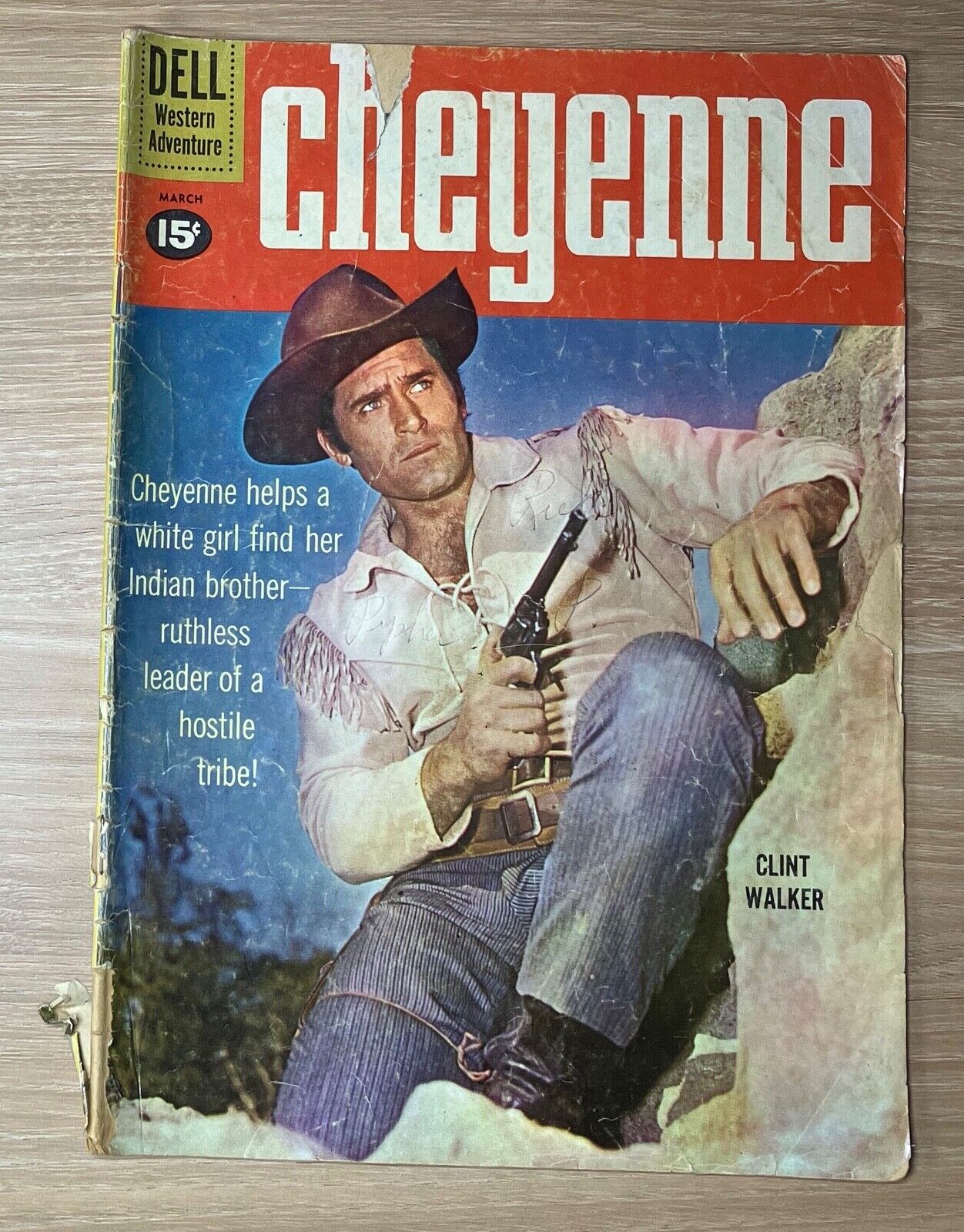 Cheyenne #20 Dell Comics Silver Age TV Western Series Cowboys CLINT WALKER g