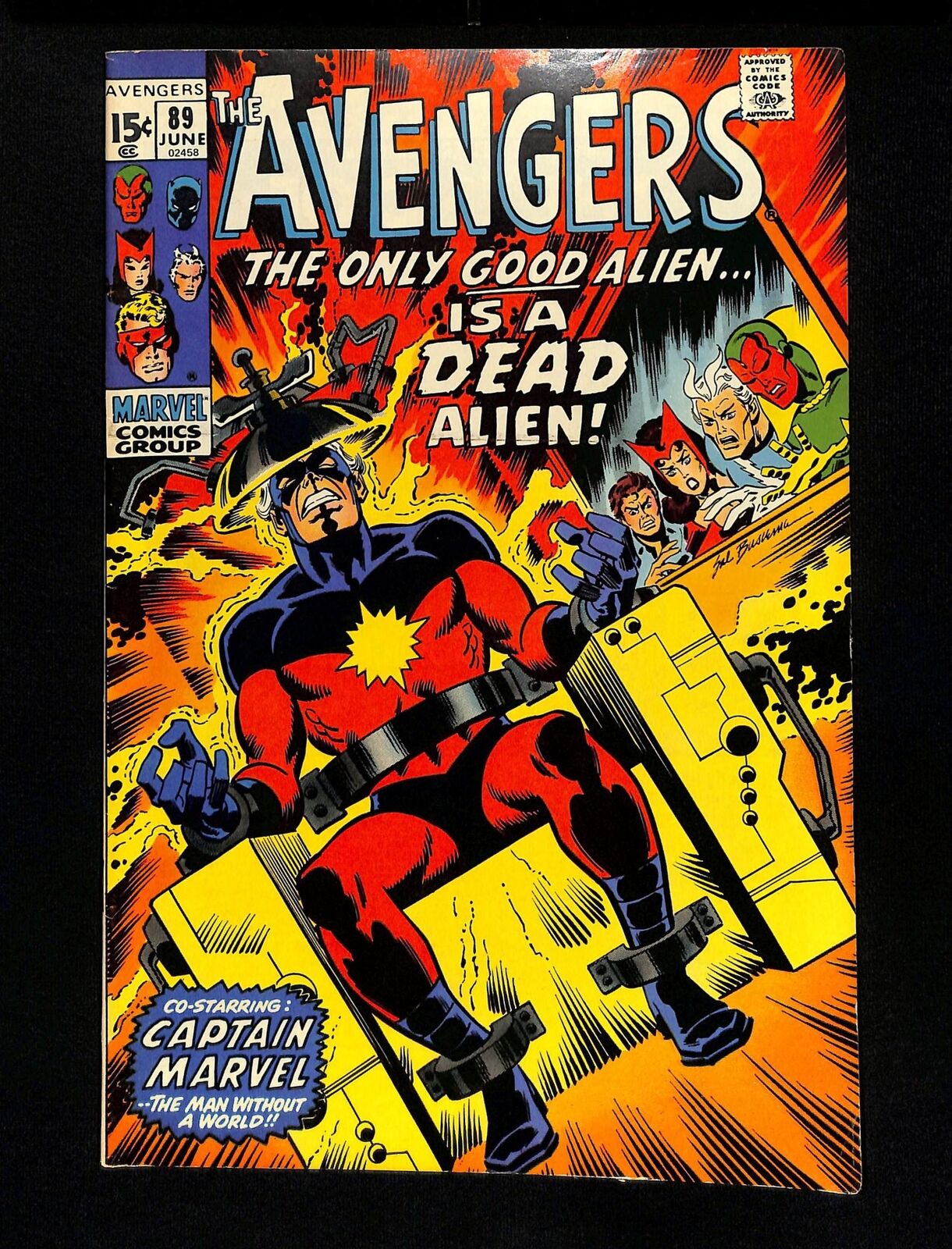 Avengers #89 VF 8.0 The Only Good Alien Captain Marvel Sal Buscema Cover