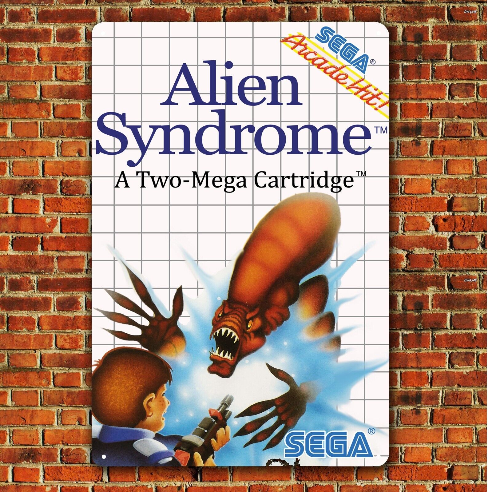 Alien Syndrome Video Game Metal Poster Sega Master System Tin Sign (Size 8x12in)