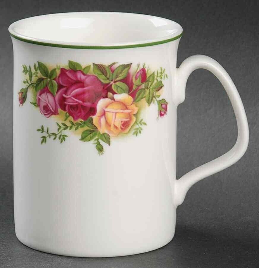 Royal Albert Old Country Roses Coffee Tea Mug 3.75 Tall England Green Trim New