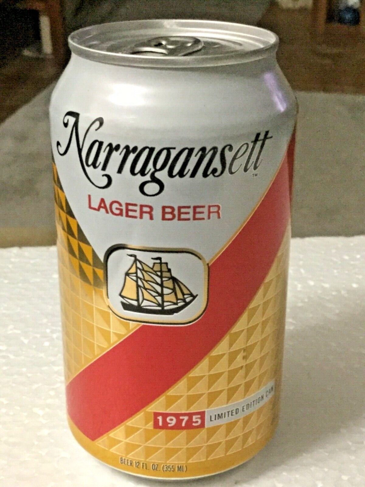 Narragansett Lager Beer 1975 Retro Label Jaws Can Movie Quint Shark Clipper Ship