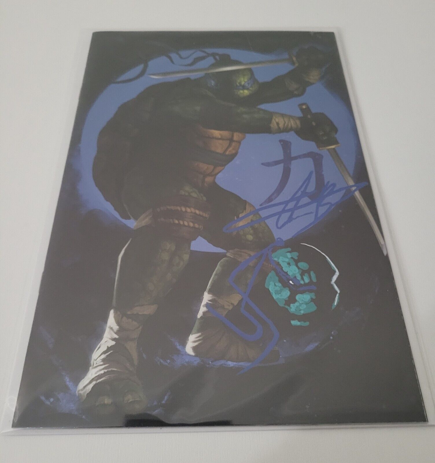 TMNT #1 signed and remarque by Aaron Bartling with COA - Leonardo