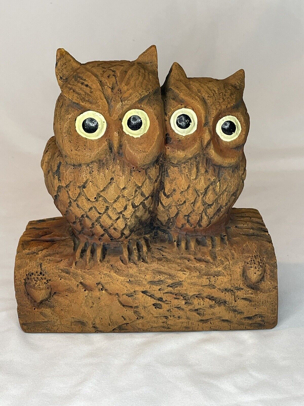 Vintage Resin Owls Figurine Wall/Table/Shelf Art