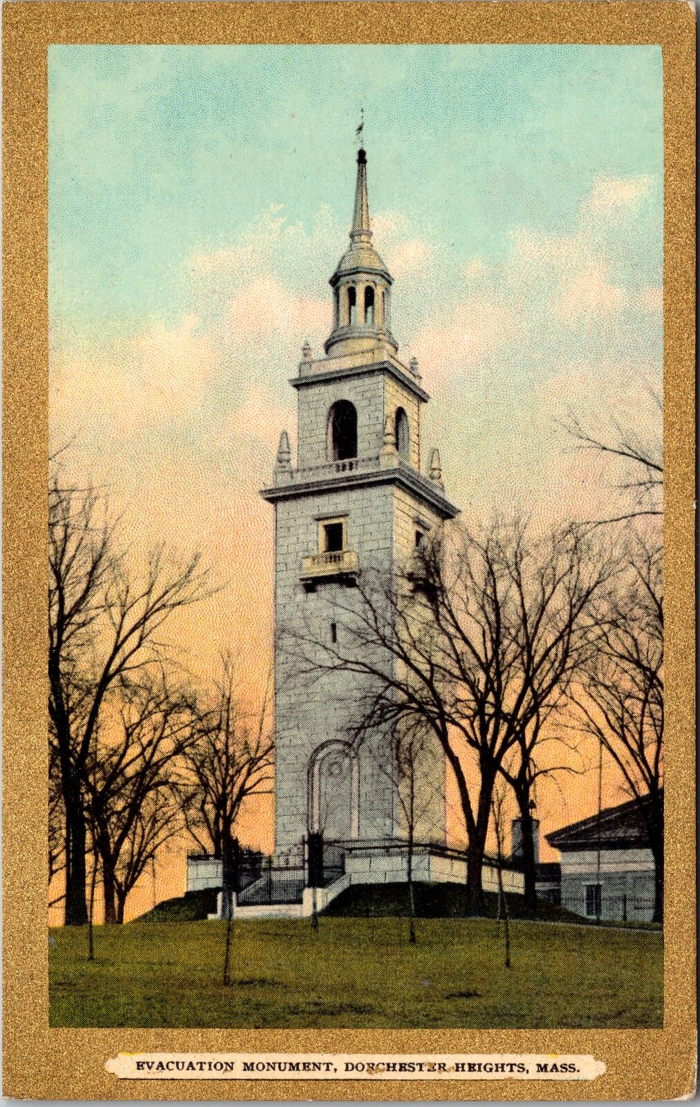 Dorchester Heights MA-Massachusetts, Evacuation Monument, Vintage Postcard