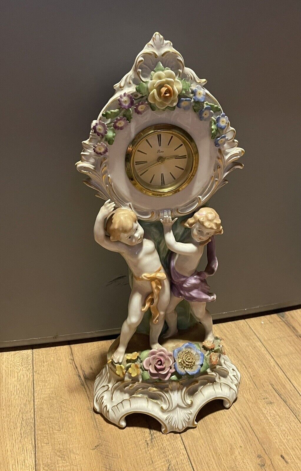 Vintage Von Schierholz Made in Germany Porcelain Clock ~ BEAUTIFUL