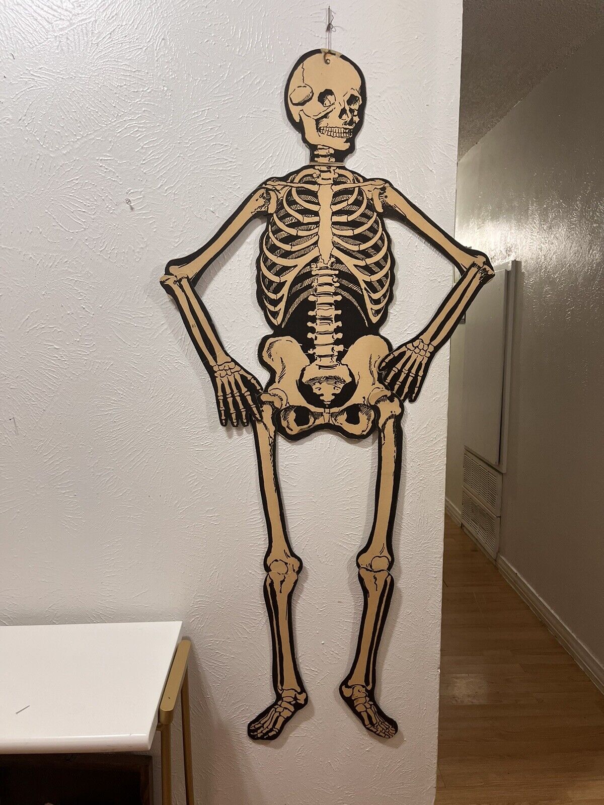 1930s/1940s Vintage Halloween Decorations; 55” Moveable Skeleton