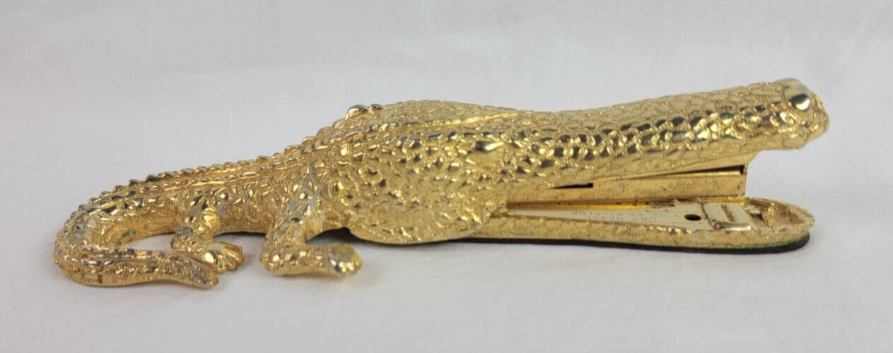 Rare Vintage Kenneth Jay Lane KJL Alligator Desk Stapler 7 Inches
