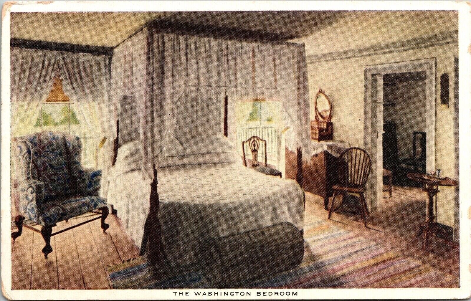 Washington Bedroom Divided Back Antique Postcard Antique Vitnage Historic Vtg