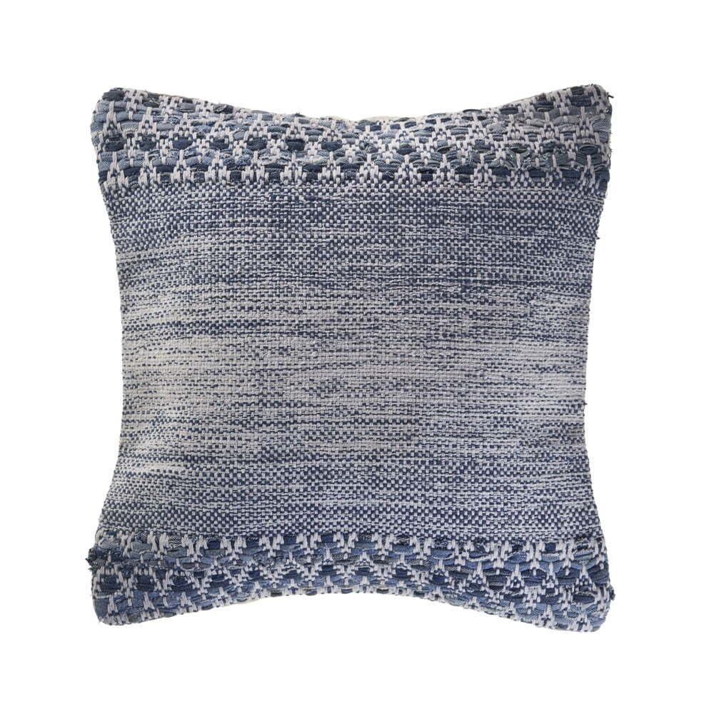 1 Pack  Blue / Ivory  Square Textured Throw Pillow 20 in.  L x 20 in. W