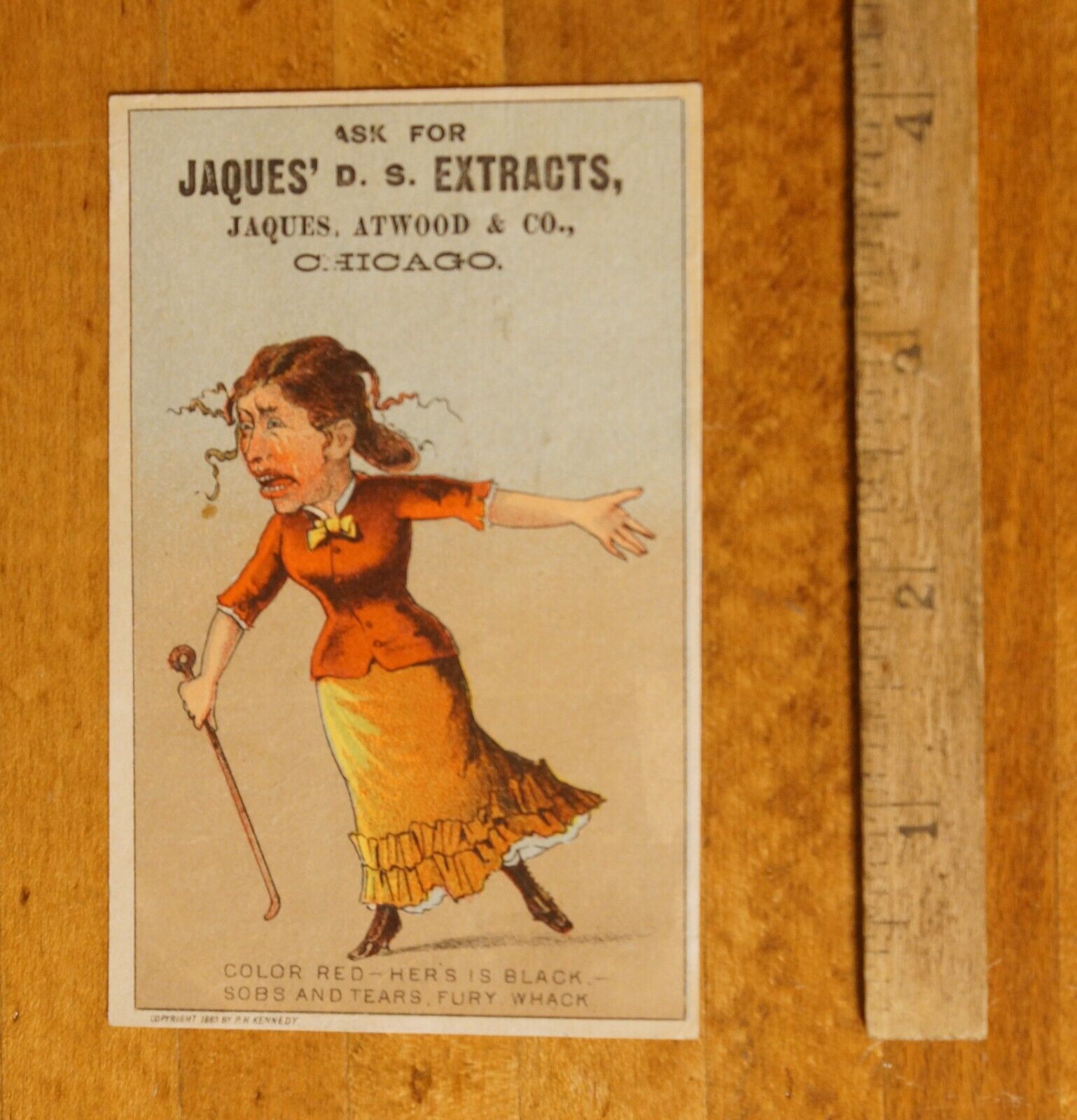 Antique Victorian Trade Card Jaques Extracts Chicago & Fairbanks Canning Co.