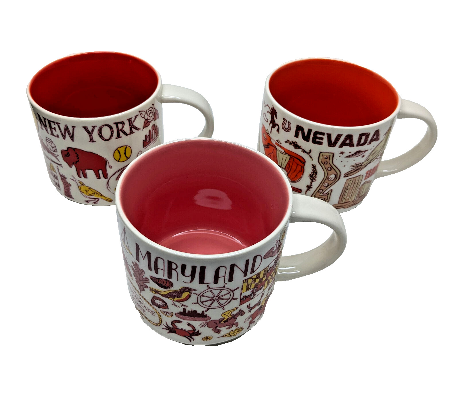 Starbucks New York, Nevada, Maryland - Been There Series - Coffee Mugs- 14 oz