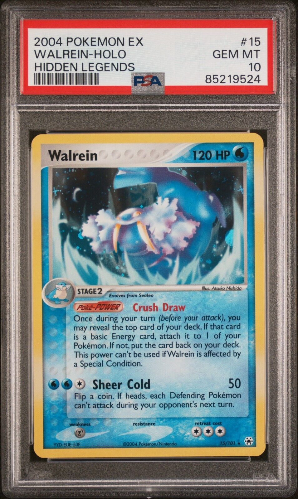 2004 Pokémon Hidden Legends WALREIN HOLO #15 - PSA 10 GEM MT