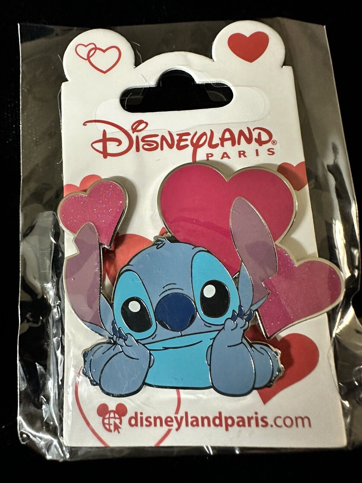 Disney Stitch Valentines Day Hearts 2022 DLP Disneyland Paris Pin.
