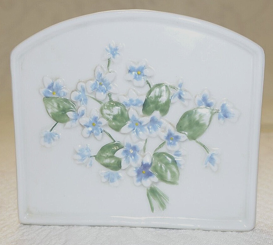 Vintage Porcelain Blue Flowers Night Light  Floral Unbranded - Works