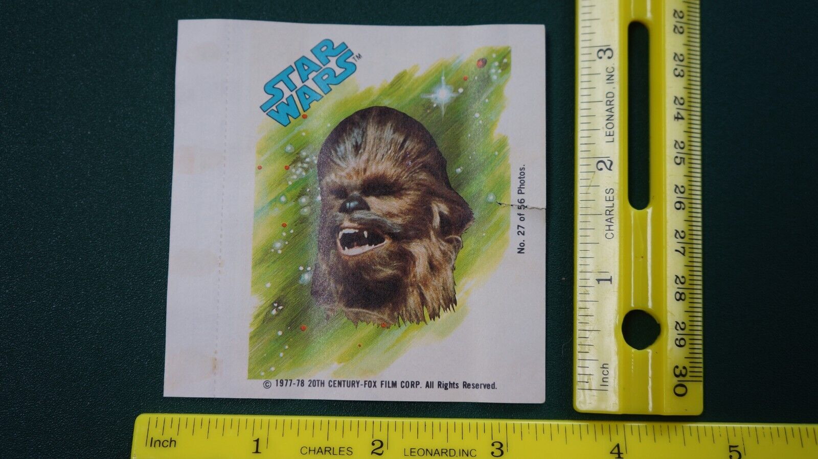 Star Wars Sugar-Free Bubble Gum wrapper #27 of 56 Chewbacca 1977-78