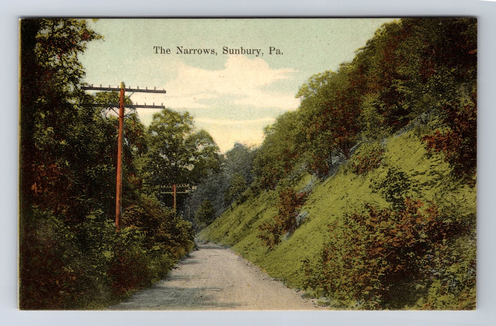Sunbury PA-Pennsylvania, The Narrows, Antique, Vintage Postcard