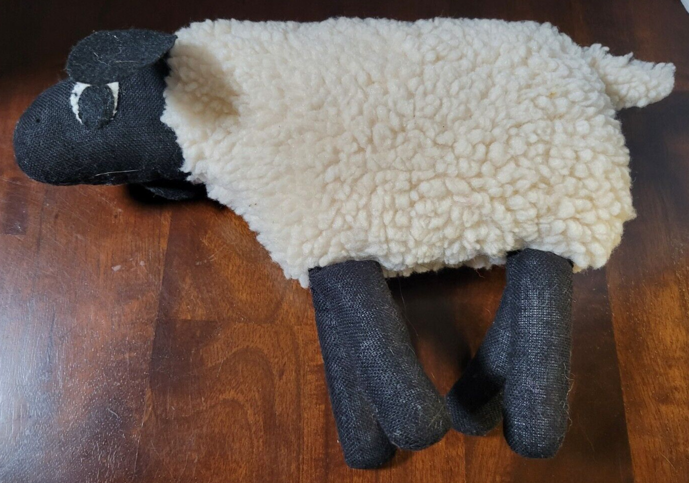 Vintage Handmade Wool Sheep Lamb Plush Figure Primitive Folk Art Farmhouse AS IS