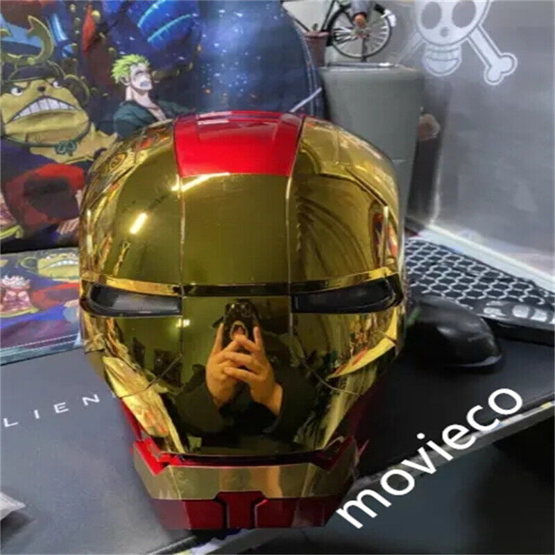 Autoking Iron Man Gold 1:1 MK5 Helmet Electronic Voice Activated Open Close Mask