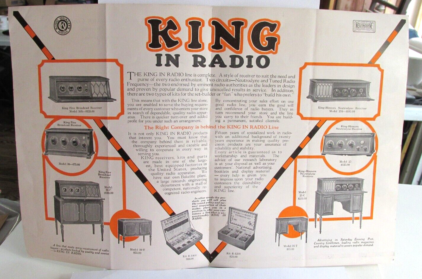 1920s FORT WAYNE INDIANA, In., Wayne Hardware Co KING RADIO Advertising Brochure
