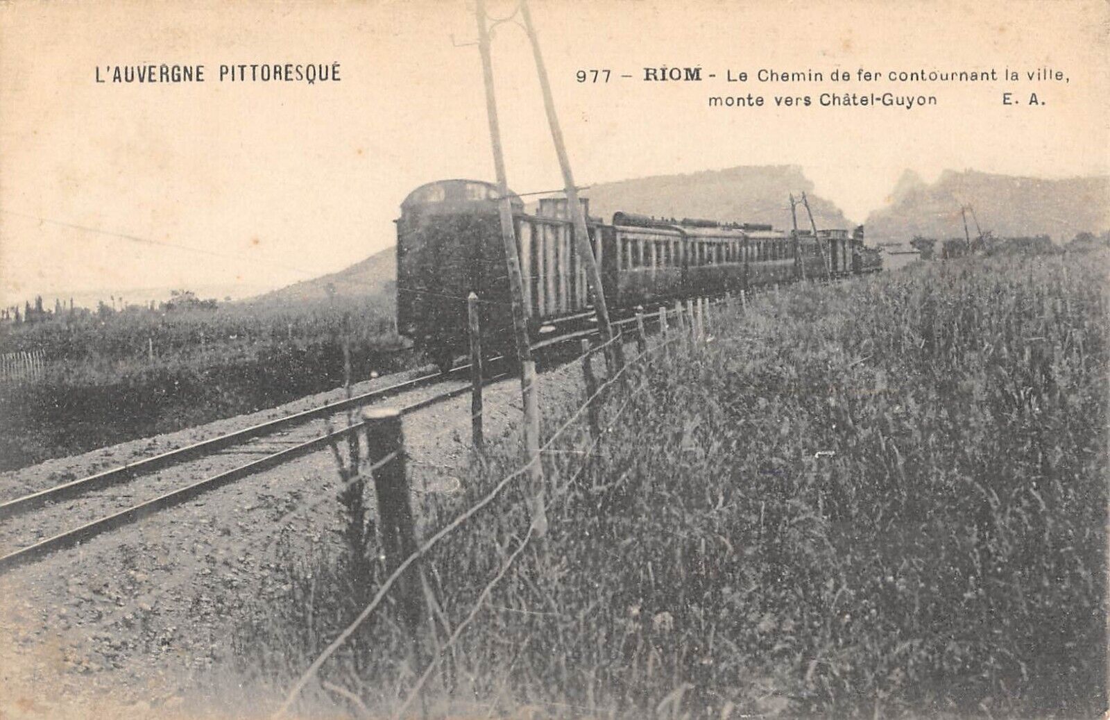 CPA 63 RIOM / THE RAILWAY BYPASSING THE CITY / MOUNT TO CHATILLON