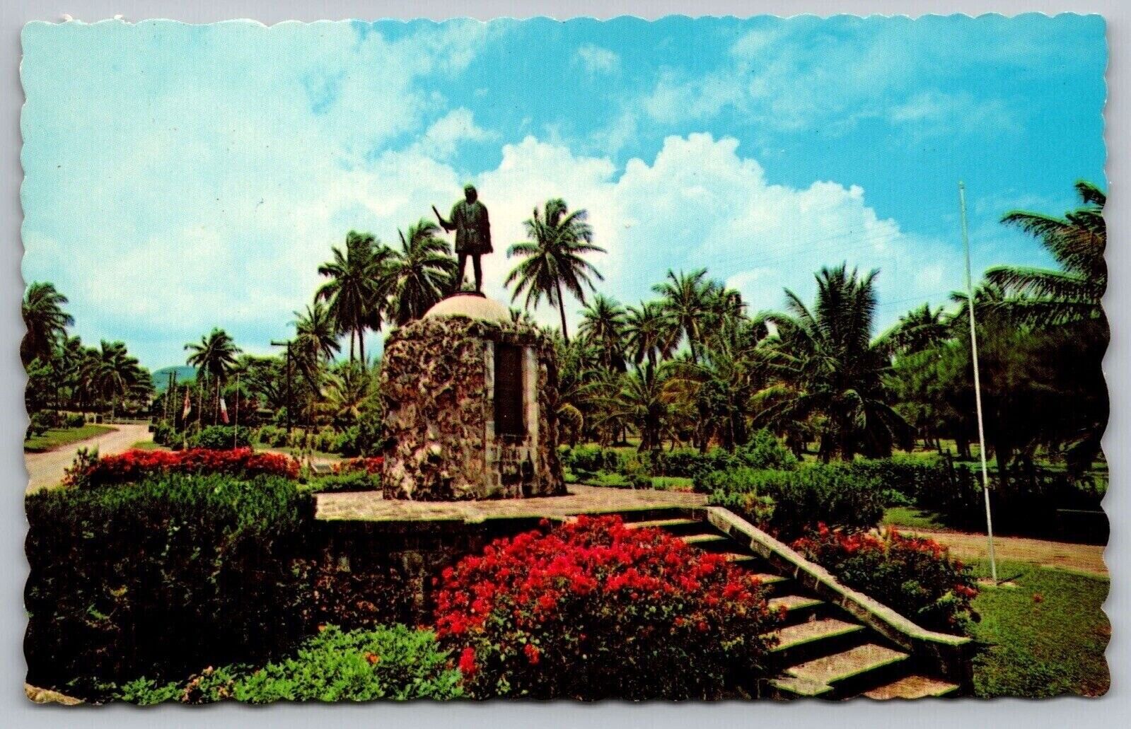 Kingston Jamaica Chistopher Columbus Statue Historic Landmark Chrome Postcard