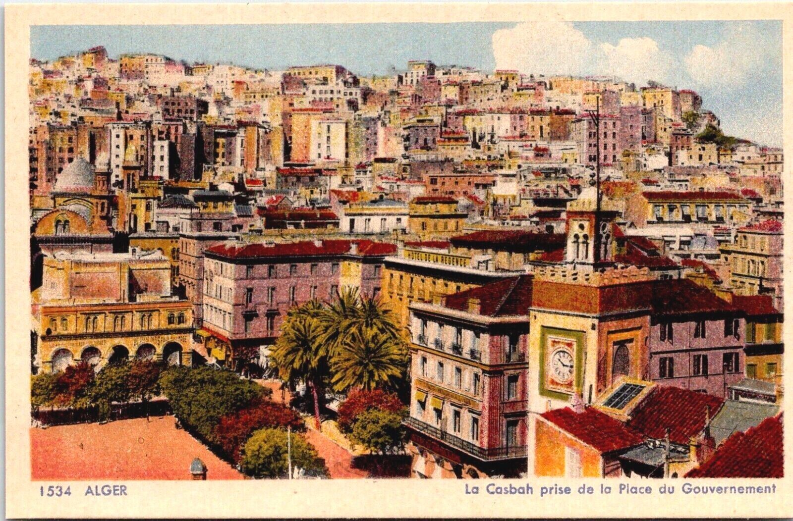 Postcard Algiers Algeria, Casbah and Government Offices French