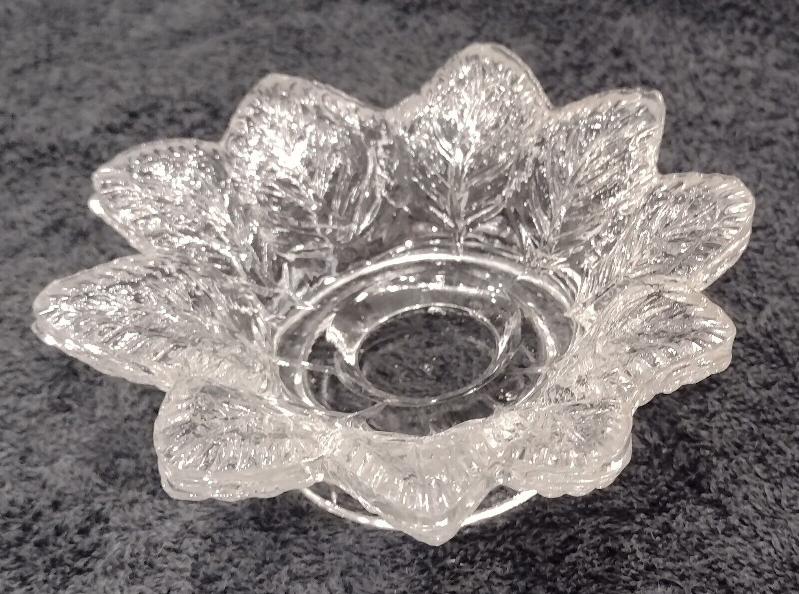 Vintage Flower Glass Tea Light Holder.