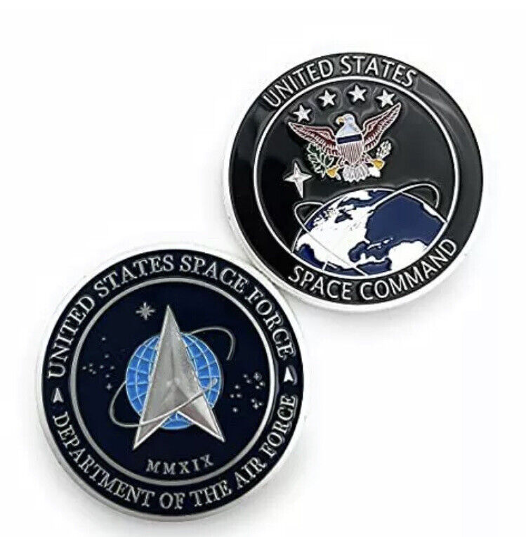 United States Space Force Logo Silver Challenge Coin US Command - USA Seller