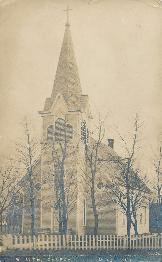 MEAD NE - Alma Lutheran Church Real Photo Postcard rppc - 1912